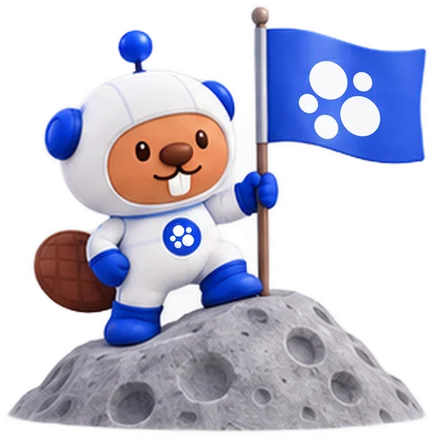 Beam planting a Beacons flag on the moon