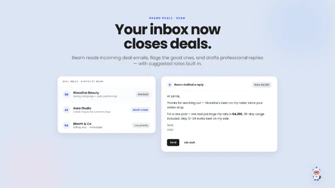 AI Brand-Deal Inbox: your deal emails, organized and answered