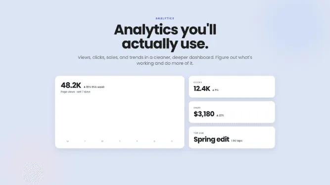 Analytics you'll actually use