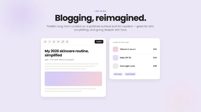 Blog Posts: long-form publishing on Beacons