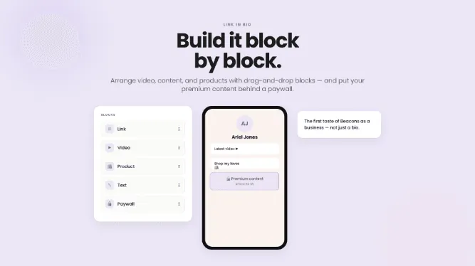 Custom blocks: build your page block by block, and get paid for it