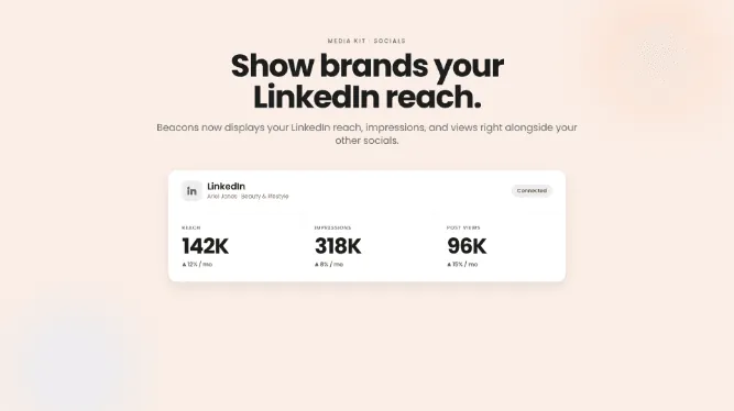 Show brands your LinkedIn reach on your media kit
