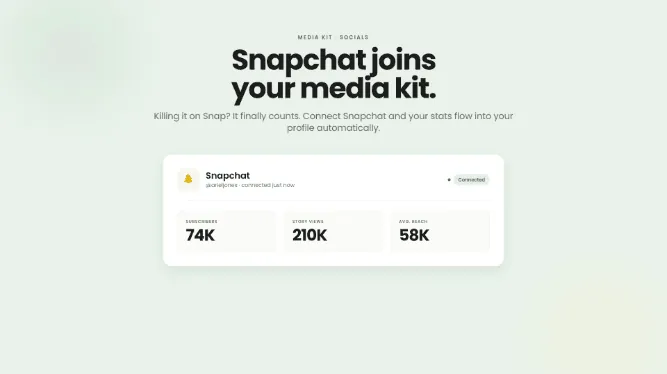 Snapchat stats join your media kit
