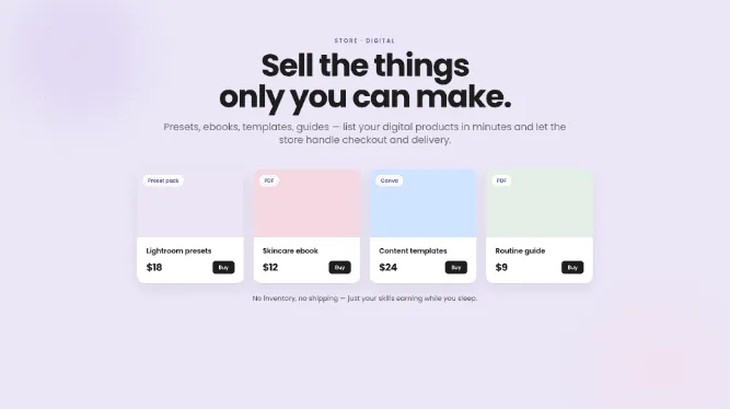 The Beacons store: sell the things only you can make