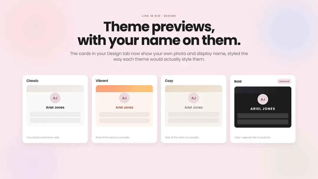 Theme previews are now personalized to you