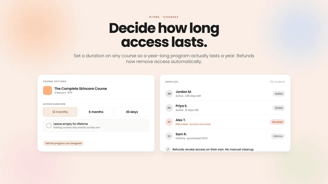Time-limit or revoke course access