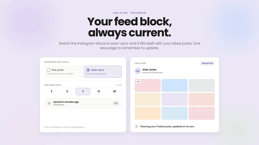 Your Instagram feed block can keep itself current