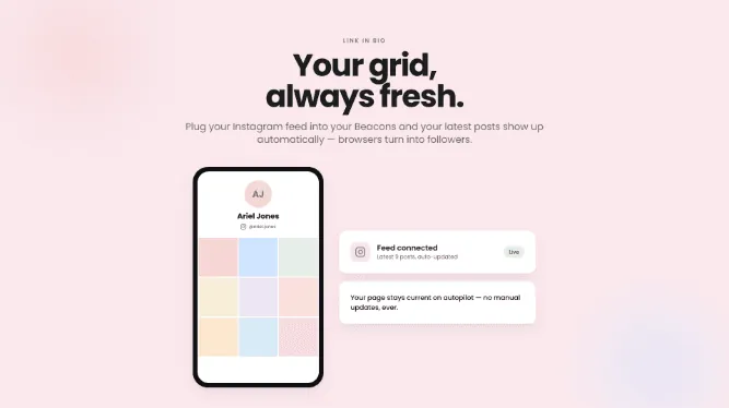 Your Instagram grid, live on your page