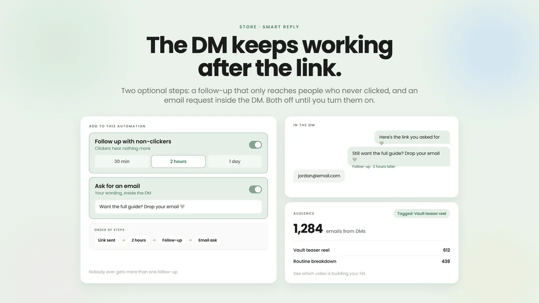 Your Smart Reply DM keeps working after the link